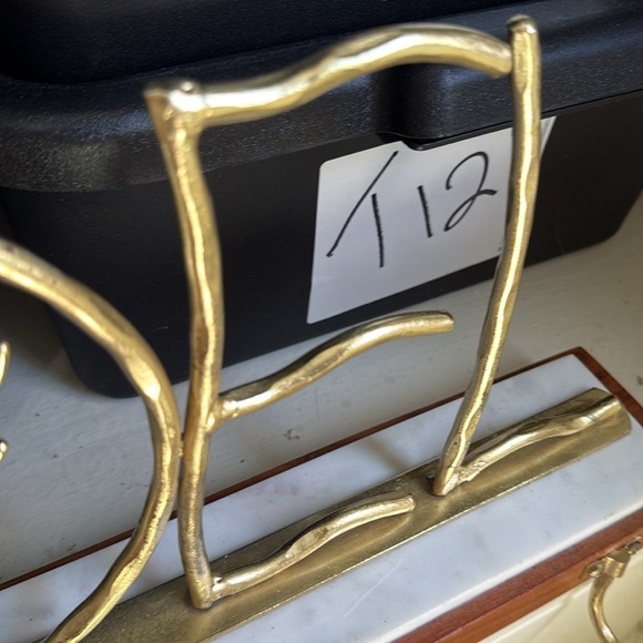 STOCKING HOLDER NOEL Marble Metal Wood DEER Reindeer Hanging
Hooks 3 - Picture 9 of 9